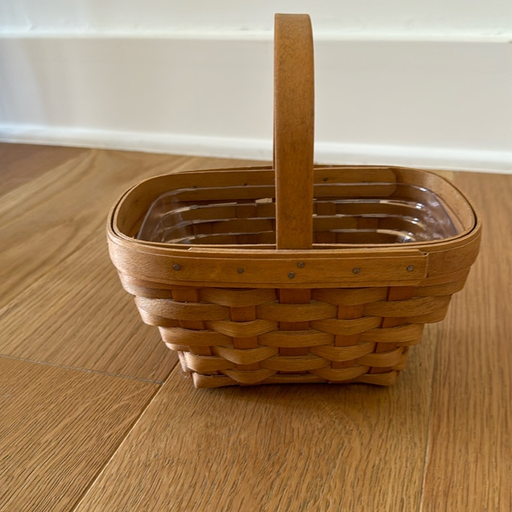 Longaberger small basket with handle and liner